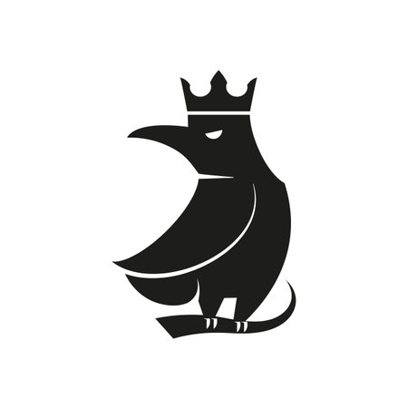 black raven crow design isolated on white backgroundのイラスト素材