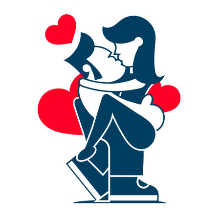 First date linear icon. Initial meeting. Tips on having successful first date. Falling in love Thin line customizable illustration. Contour symbol. Vector isolated outline drawing. Editable strokeのイラスト素材
