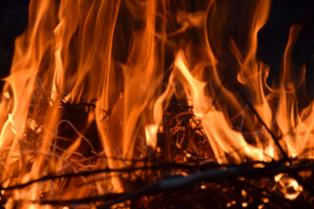 Heat energy heap closely, red and yellow, thermal energy at the fuel point during the night lights...