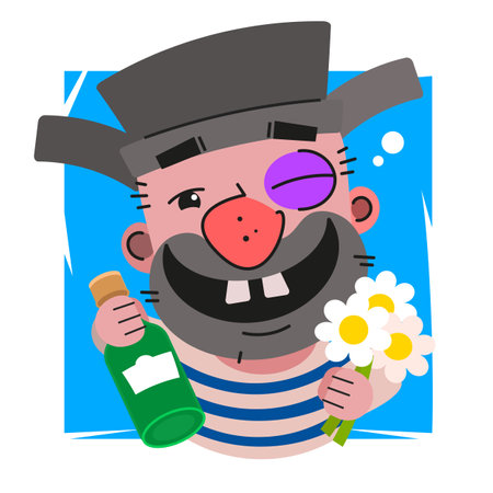 Set of character happy man. A businessman holds a laptop in his hands, a mug of tea, a smartphone, a credit card. Welcome gesture. Hello. Vector illustration in cartoon styleのイラスト素材