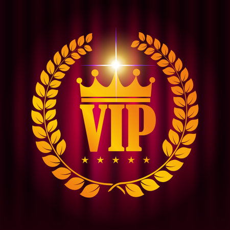 Round frame with glowing shiny light bulbs, vector illustration. Shining party banner on red curtain background and stage podium. Signboard with lamps border for lottery, casino, poker, roulette.のイラスト素材