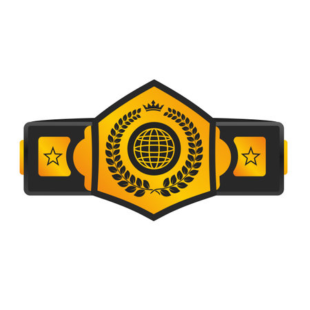 Pattern belt world champion martial arts solatedのイラスト素材
