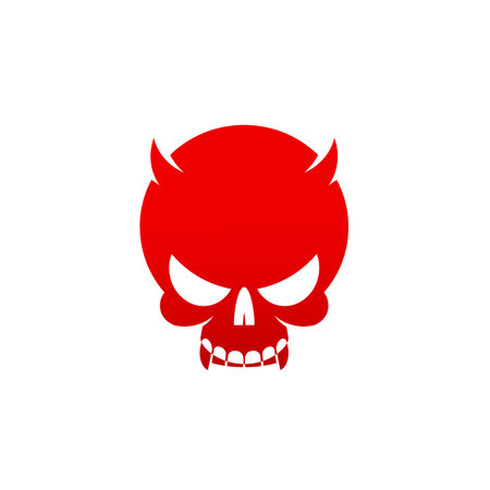 Vector black and white illustration of human skull with a lower jaw in ink hand drawnのイラスト素材