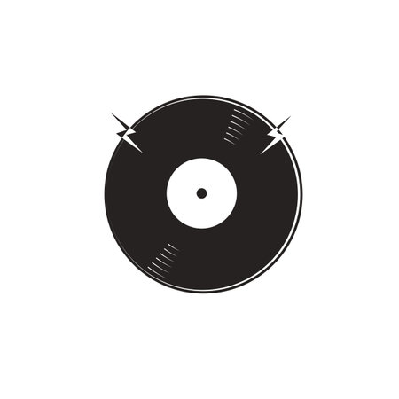Vinyl record logo icon vector illustration. Eps10.のイラスト素材