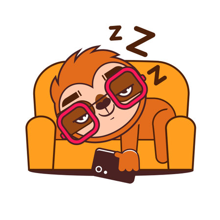 Cartoon character sloth for wallpaper design. style imitation.のイラスト素材