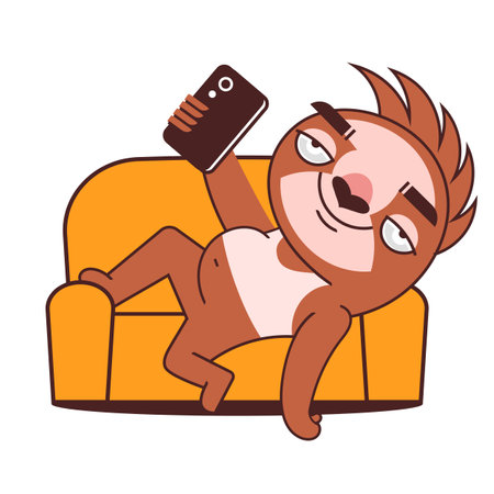 Cartoon character sloth for wallpaper design. style imitation.のイラスト素材
