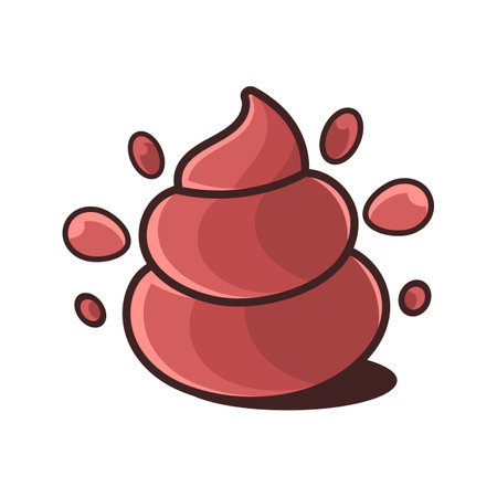 Poop emoji flames icon isolated on white background. Vector illustration social media Facebook Whatsapp Instagram Apple Google chat comment reactions, icon templateのイラスト素材