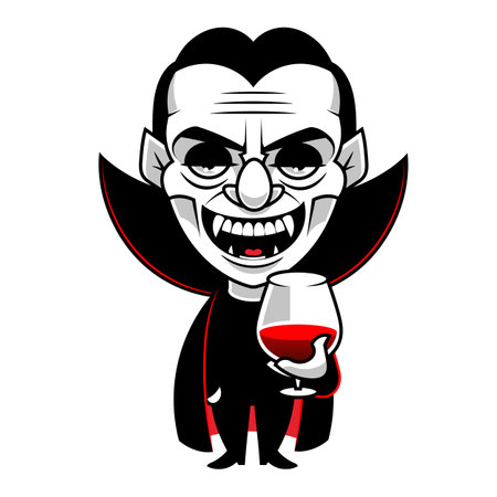 Vampire Dracula portrait. Halloween illustration of vampire in black and white colorsのイラスト素材