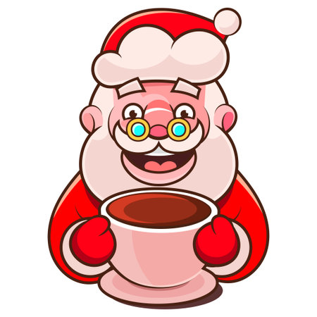 Santa Claus and Candy cane For Christmas Card or Bag designのイラスト素材