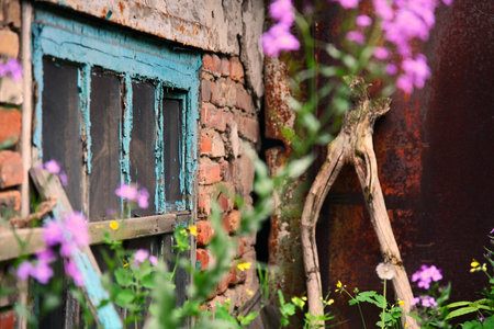 Street and house facade in Barcelona, Spainの写真素材