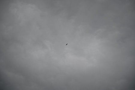 Dark clouds in the skyの写真素材