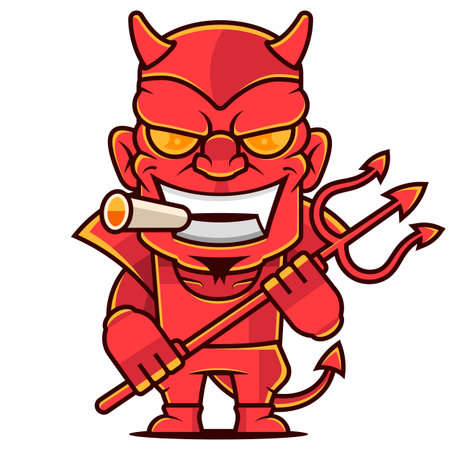 angry boss smoking cigar and blaming small businessmanのイラスト素材