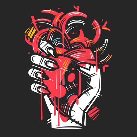 Bloody Handprints on White Background Horror Theme Halloween Designのイラスト素材