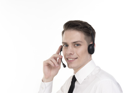 Photo of smiling young call center agentの写真素材