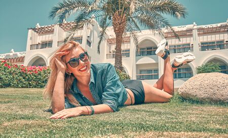 Travel concept, love, vacation, relax, enjoy.の写真素材