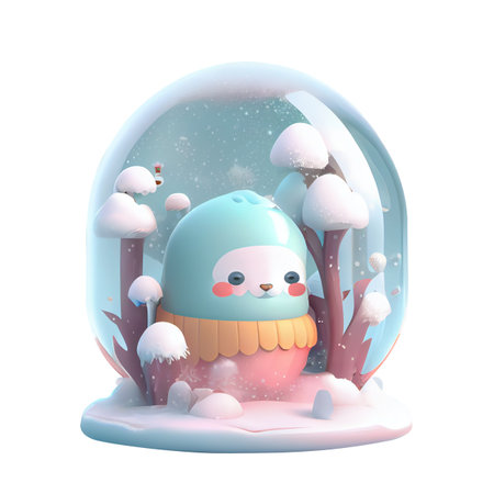 Winter Christmas Forest Resort icon. 3d icon illustration snow mountain from resorts collection. Creative kawaii Forest Resort isolated on Transparent background png. Generative AI.の素材