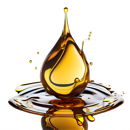 oil drop on Isolated Transparent png background. Generative AI.の素材