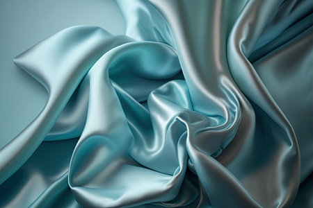 Smooth elegant blue silk or satin texture can be used as a wedding abstract background. Luxurious background design. Generative AI.の素材