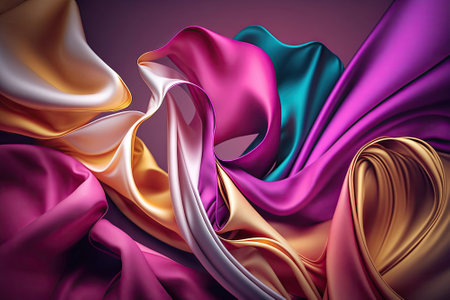 Smooth elegant pink silk bright purple or satin texture can be used as wedding abstract background. Luxurious background design. Generative AI.の素材