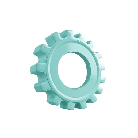 3d icon cute Cogwheel gear, setting symbol. Repair, optimizing, workflow concept Cartoon minimal style on isolated Transparent png background. Generative ai.の素材