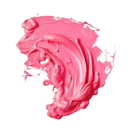 Abstract brush stroke pastel blue and pink oil acrylic paint stain impasto texture, painting isolated background transparent png. Generative AI.の素材