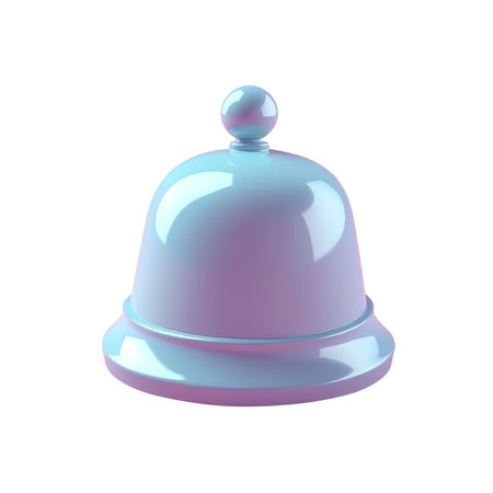 3d cute notification blue holographic bell icon for social media reminder cartoon style on isolated transparent background png. Generative AI.の素材