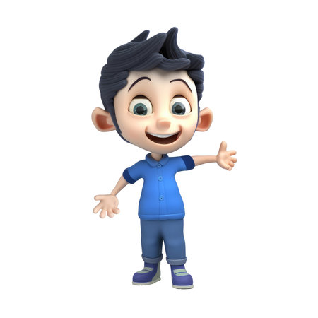 3d icon cute Young smiling Happy winning man, people jumping character illustration. Cartoon boy minimal style on Isolated Transparent png background. Generative AI.の素材