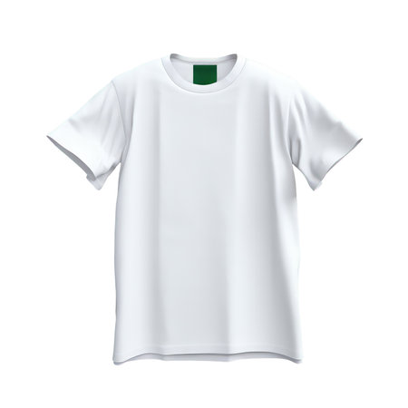 Blank white t-shirt mockup hanging on Isolated Transparent png background. Generative AI.の素材