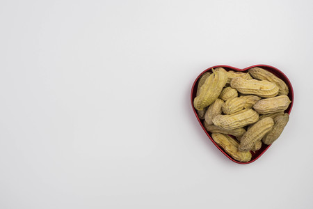Lover Peanuts on white backgroundの写真素材