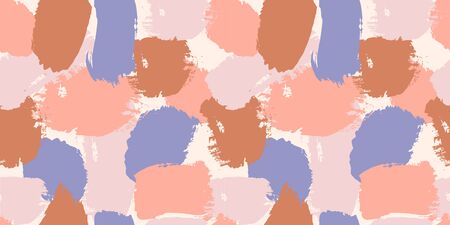 Abstract artistic seamless pattern with trendy hand drawn textures. Modern abstract design for paper, cover, fabric, interior decor and other users.のイラスト素材