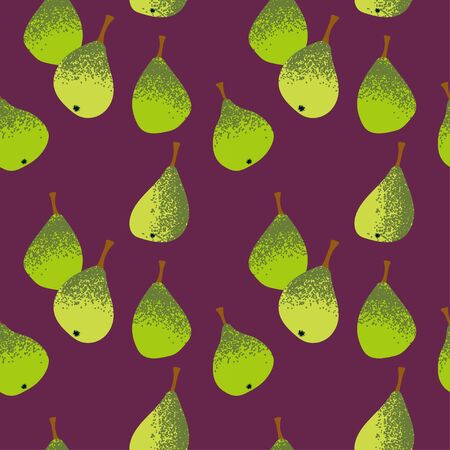 seamless template with green pears on a vinous background. Modern abstract designのイラスト素材