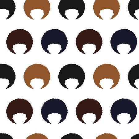 seamless pattern with people with afro hairstyle. multi-colored hair. black lives matter. Stop racism concept. Modern abstract designのイラスト素材