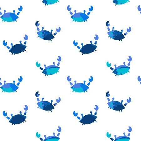 baby seamless pattern with silhouettes of blue crabs. texture effect. Marine theme. for packaging, paper, fabric. print for clothesのイラスト素材