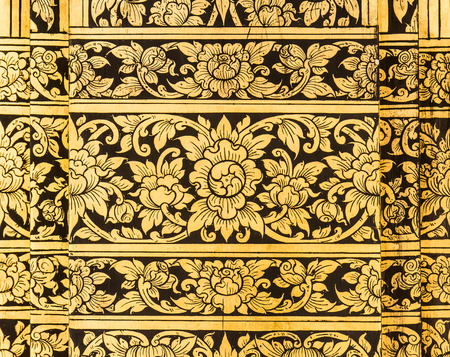 Traditional Ancient Thai style Gold painting art Pattern