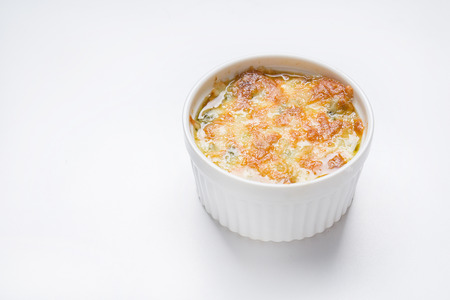 Baked spinach with chesseの写真素材