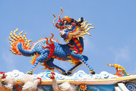 Colorful Chinese dragon-headed unicorn,horse, colorful horse, kilen, kylin, kirin, Chinese new yearの写真素材