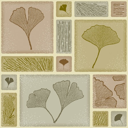 Seamless ginkgo patternのイラスト素材