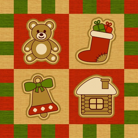 Christmas quiltのイラスト素材