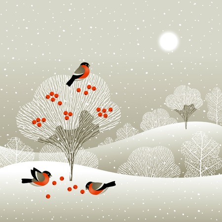 Winter forestのイラスト素材