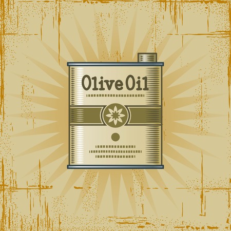 Retro Olive Oil Canのイラスト素材