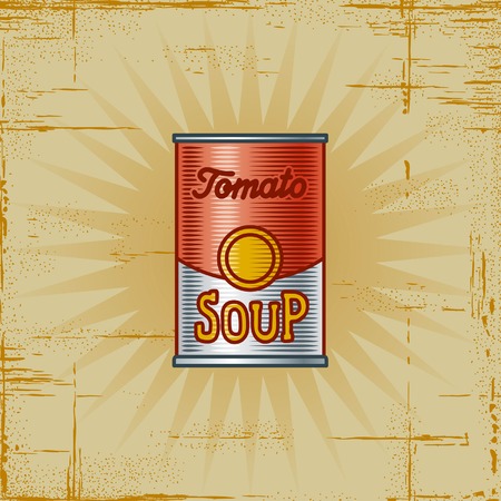 Retro Tomato Soup Canのイラスト素材