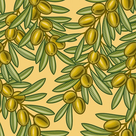 Seamless olive backgroundのイラスト素材
