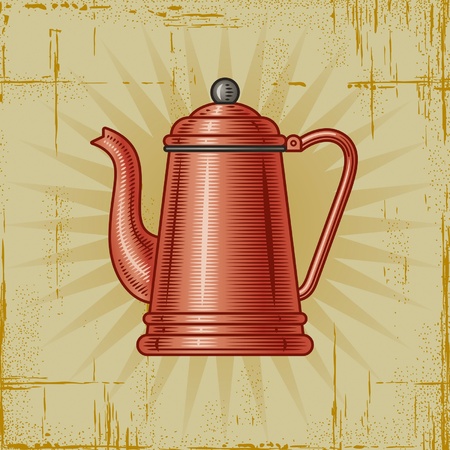 Retro Coffee Potのイラスト素材