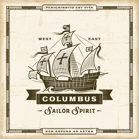 Vintage Columbus Labelのイラスト素材
