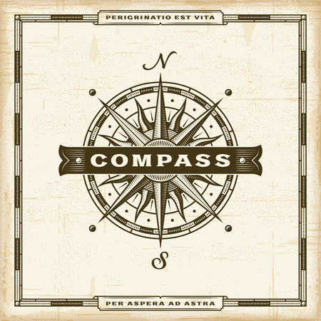 Vintage Compass Labelのイラスト素材