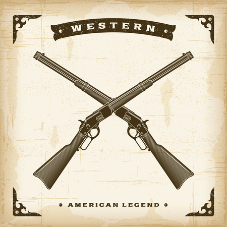 Vintage Western Riflesのイラスト素材
