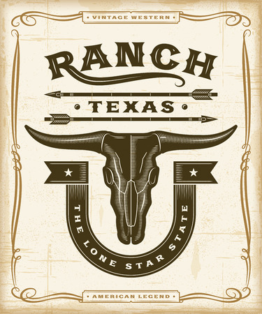 Vintage Western Ranch Label Graphicsのイラスト素材