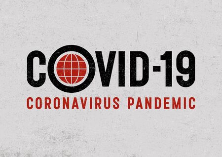 COVID-19 Coronavirus Pandemic Lettering Concept Signのイラスト素材