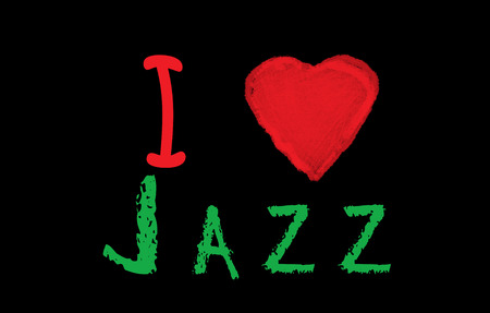 I love jazz on blackbordの写真素材