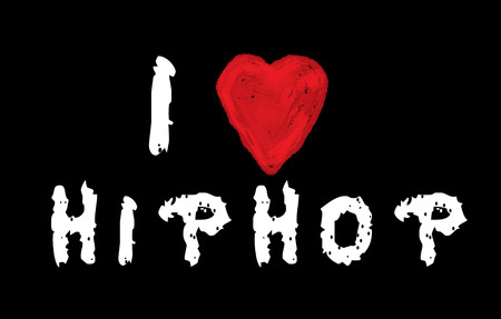 I love hip-hop handwritten on blackbord の写真素材